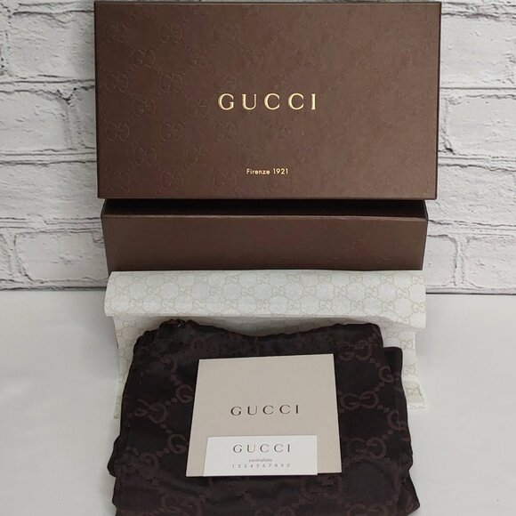'GUCCI' SIGNATURE'CC' BOX, DUST BAG, TISSUE PAPER, INSERT CARD 4-PIECE GIFT SET - Picture 5 of 11
